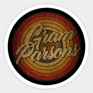 arjunthemaniac,circle vintage retro faded Gram Parsons Sticker